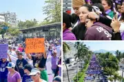 Miles de mujeres marchan en Estados Unidos en conmemoración del Día Internacional de la Mujer