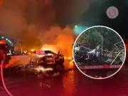 Policía estatal muere calcinado tras choque en autopista México-Puebla