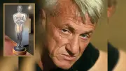Sean Penn recibe un 'Oscar' de acero forjado con rieles ucranianos destruidos por misiles rusos