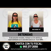 Tabasco: Capturan a dos presuntas operadoras vinculadas a mandos de La Barredora en Jalapa