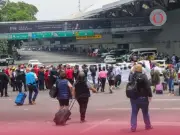 Taxistas liberan accesos al AICM tras protesta por competencia de plataformas digitales