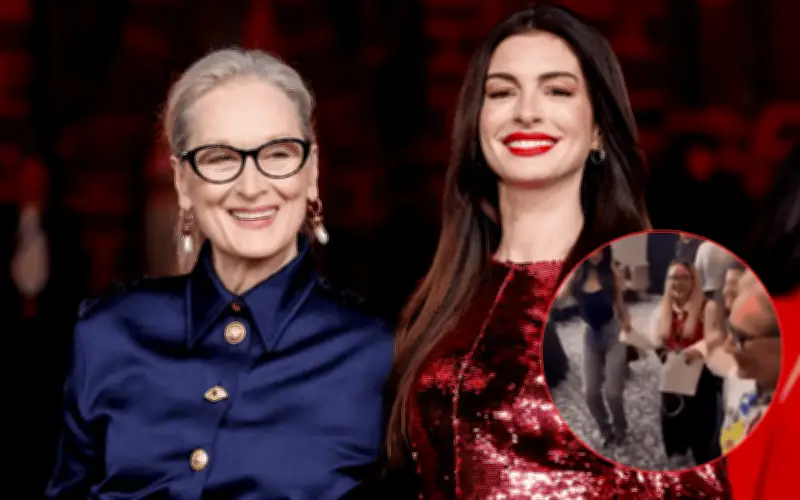 Anne Hathaway y Meryl Streep bailan cumbia mexicana en gira promocional de El diablo viste a la moda 2