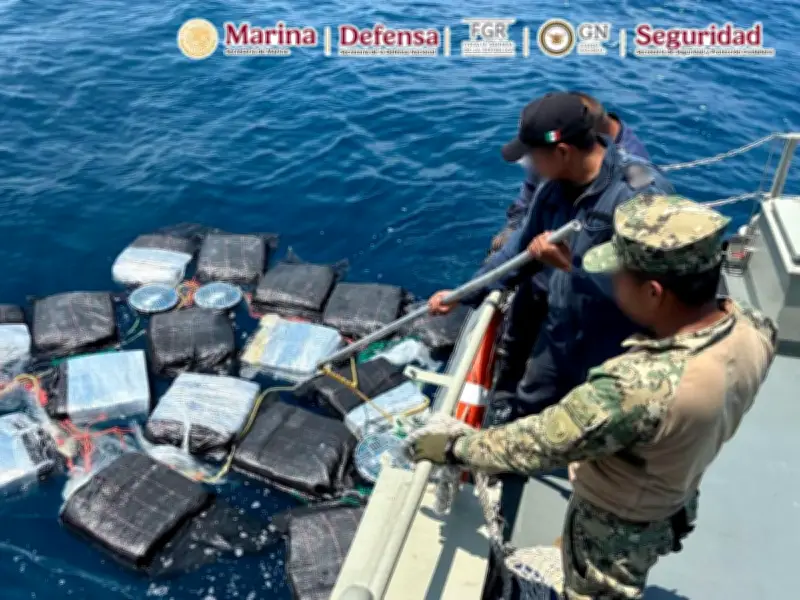 Aseguran 904 kilos de cocaína en costas de Chiapas; hay 6 detenidos