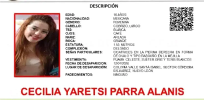 Buscan a Cecilia Yaretsi, de 16 años, tras ser subida a un auto en Juárez, Nuevo León