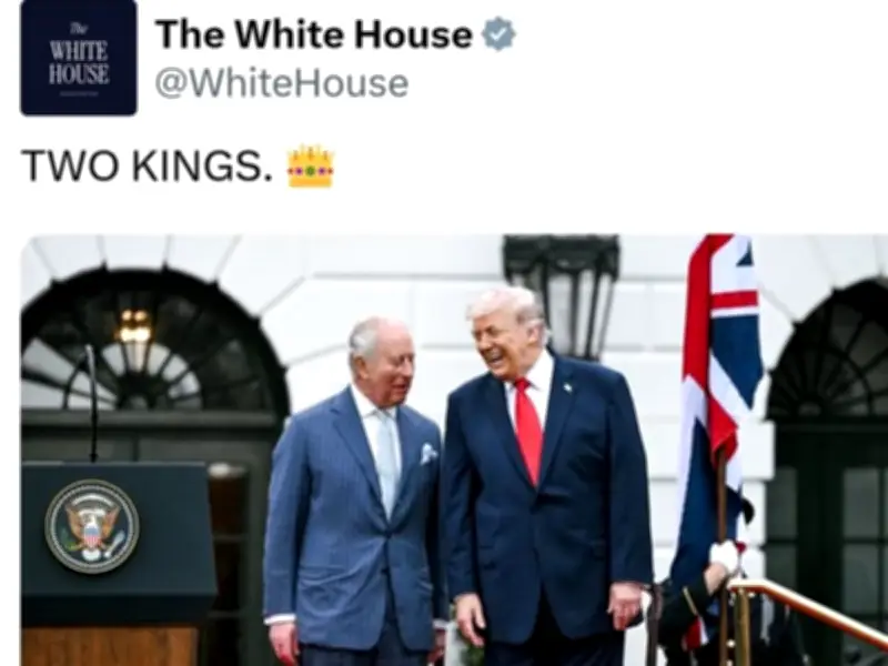 Casa Blanca llama 'dos reyes' a Trump y Carlos III; críticas por narcisismo