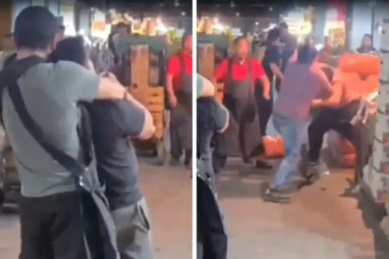 Comerciantes y diableros se enfrentan en la Central de Abasto