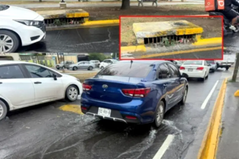 Fuga de Agua Potable Encharca Vialidad en San Nicolás, Causando Caos Vial