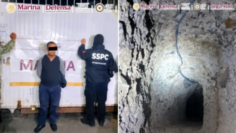 Marina desmantela túnel narco hacia Estados Unidos en Sonora; capturan a un sospechoso