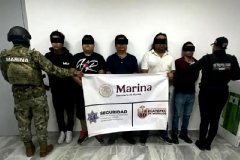 Marina detiene a 22 presuntos delincuentes en Ecatepec, Estado de México