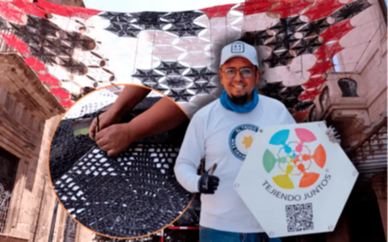 Mural Aéreo Tejido de Etzatlán Ilumina el Centro Histórico de Guadalajara con Arte Tradicional