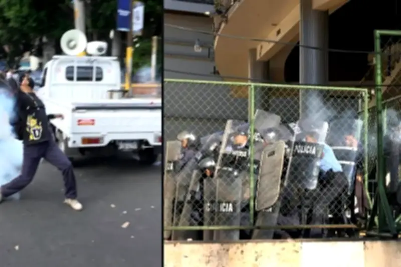 Policías reprimen a manifestantes en Honduras en protestas por crisis económica