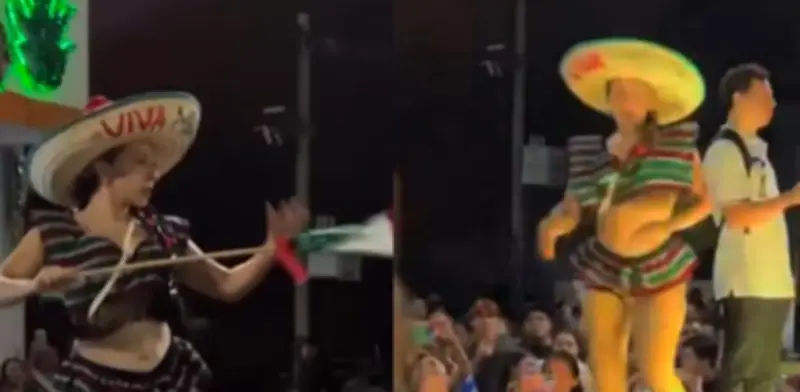 Polémica en Reforma: Bailarina exótica con bandera mexicana en el Grito de Independencia