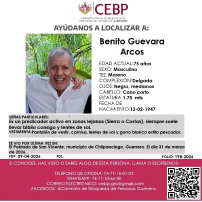 Predicador evangélico desaparece tras ser privado de libertad en Chilpancingo