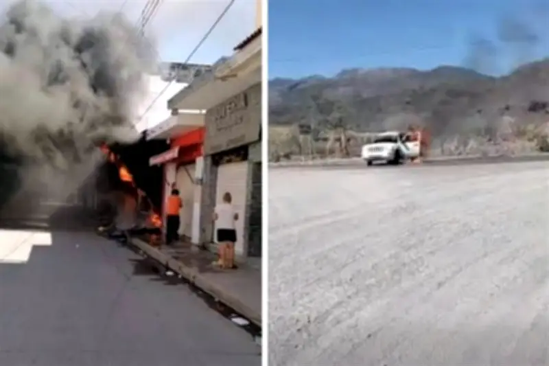 Reportan narcobloqueos y quema de vehículos en Nayarit tras detención de líder criminal