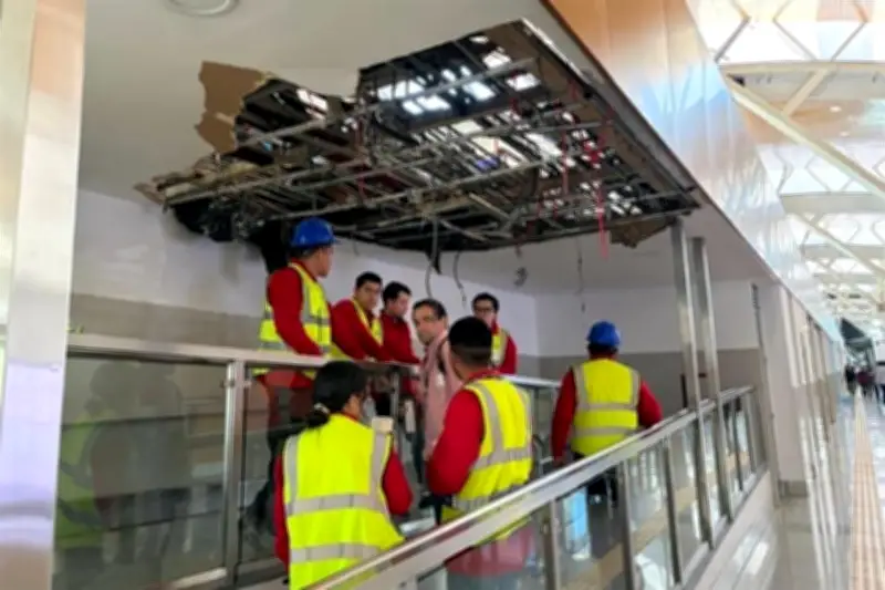 Revisan tubería en AICM tras fuga de agua que afectó operaciones