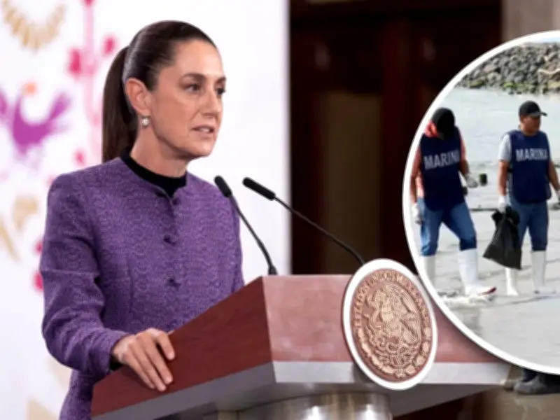 Sheinbaum: Equipo de 11 instituciones investiga múltiples derrames en Golfo de México