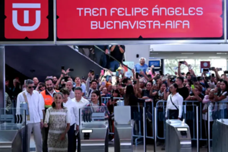 Sheinbaum inaugura tren CDMX-AIFA; reconoce problemas sociales
