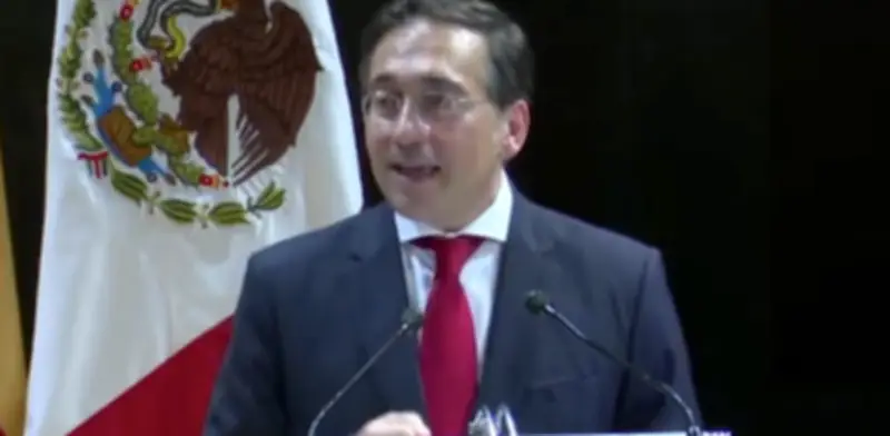 Sheinbaum recibe en Palacio Nacional al canciller español José Manuel Albares