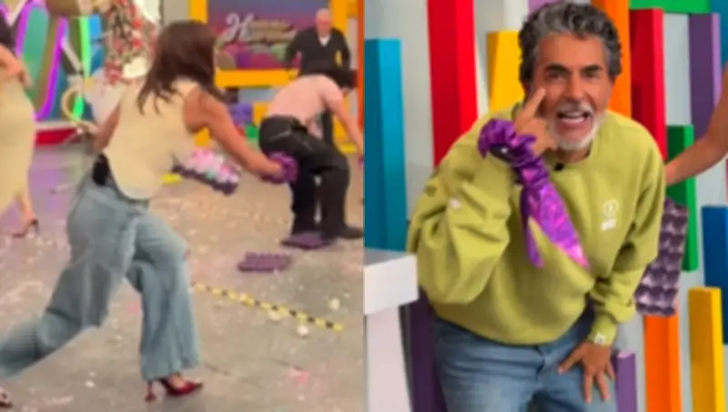 Tania Rincón le avienta huevo a Raúl 'Negro' Araiza en vivo en 'Hoy': el momento viral