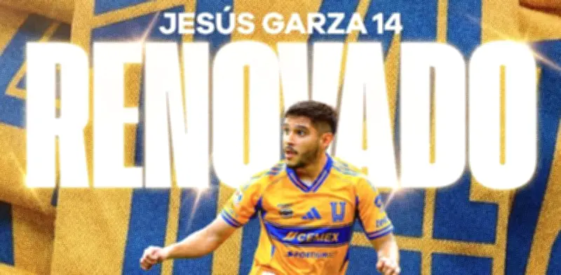 Tigres asegura a Jesús Garza con renovación de contrato hasta 2029