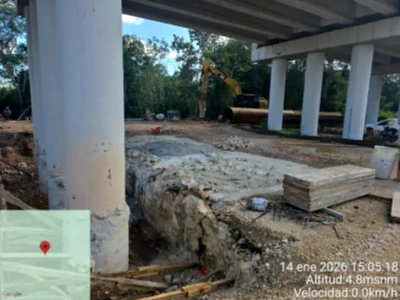 Tren Maya: Pilotes en Playa del Carmen muestran hundimiento, empresa Grupo Indi bajo escrutinio