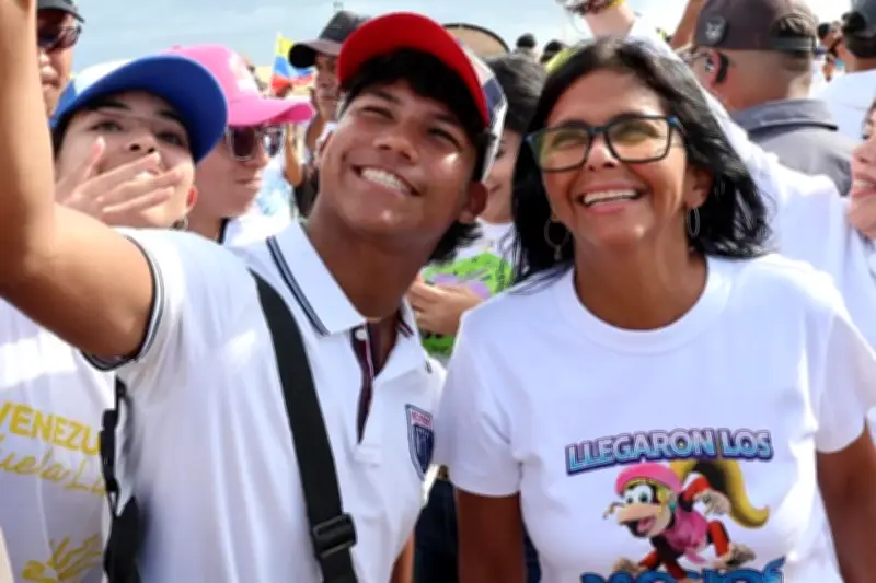 Venezolanos marchan en protesta contra sanciones económicas de Estados Unidos