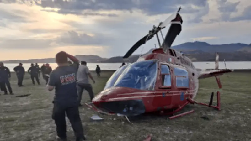 Viento derriba helicóptero en Zitácuaro, Michoacán; reportan al menos tres heridos