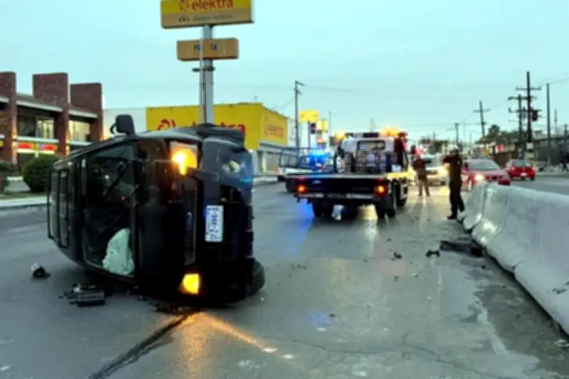 Volcadura en Guadalupe deja un lesionado tras accidente vial