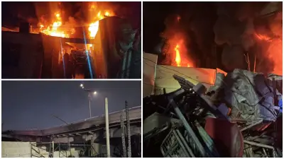 Incendio en recicladora clandestina de Ecatepec arrasa casas y colapsa puente de autopista