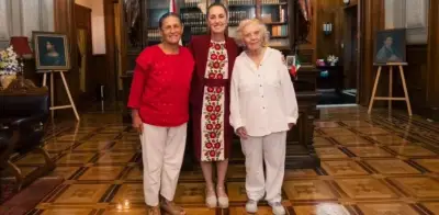 Sheinbaum se reúne con Poniatowska y Rodríguez en Palacio Nacional