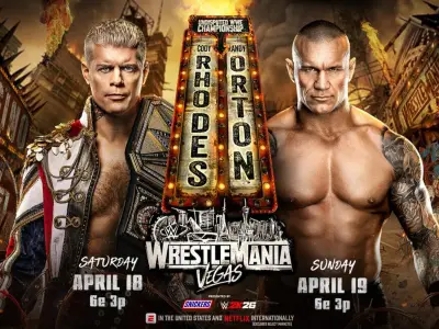 WrestleMania 42: Cody Rhodes vs Randy Orton por el título indiscutible destaca en la primera noche