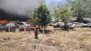 Incendio forestal en Acapulco devora 700 autos chatarra en corralón durante 7 horas
