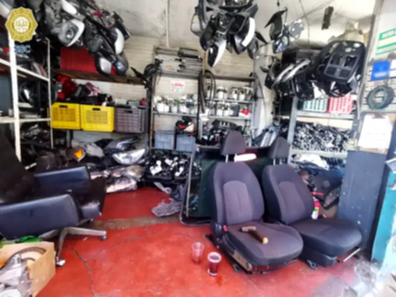Cateo en Iztapalapa asegura 35 toneladas de autopartes robadas
