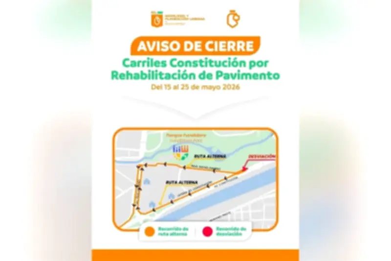 Cierres nocturnos parciales en Constitución por obras