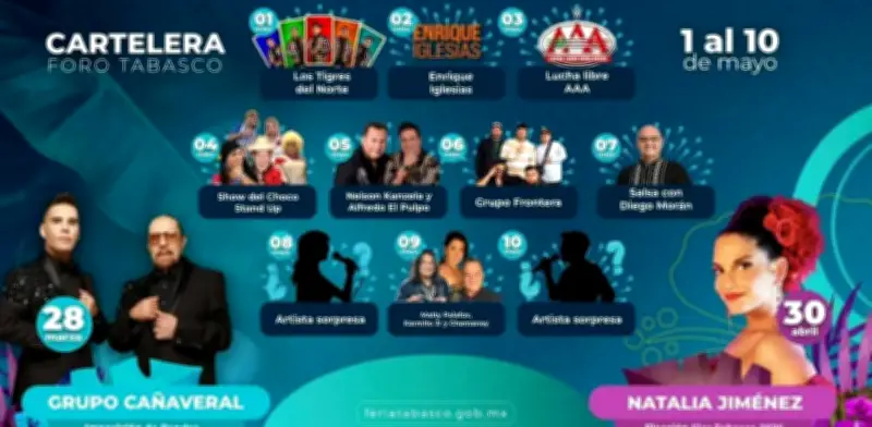 De Enrique Iglesias a Ha*Ash: cartelera de la Feria de Tabasco 2026