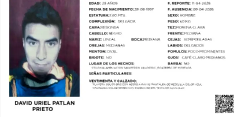 Desaparece David Uriel Patlán en Ecatepec; familia pide apoyo