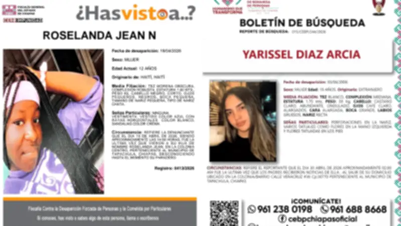 FGE activa búsqueda de dos jóvenes extranjeras desaparecidas en Tapachula