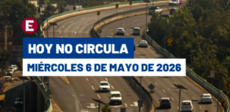 Hoy No Circula miércoles 6 mayo 2026: autos con engomado rojo y placas 3 y 4