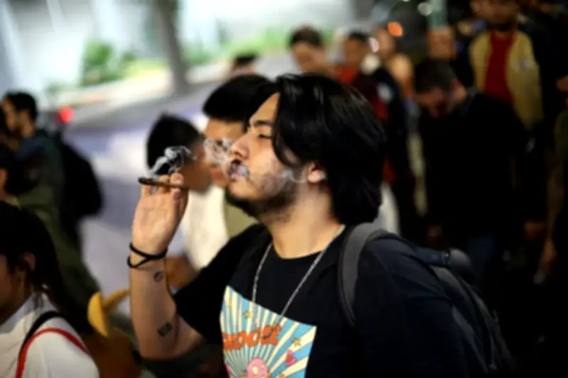 Marchan y fuman a favor de legalizar la mariguana