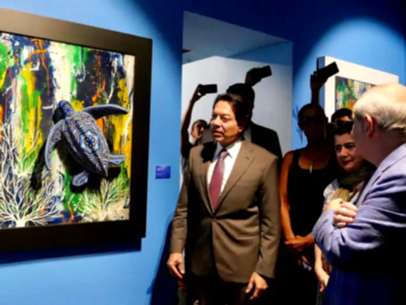 Mario Delgado inaugura 'Murmullos de los océanos' en el Museo Vivo del Muralismo