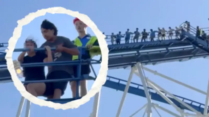 Montaña rusa varada a 74 metros por apagón en Six Flags Texas
