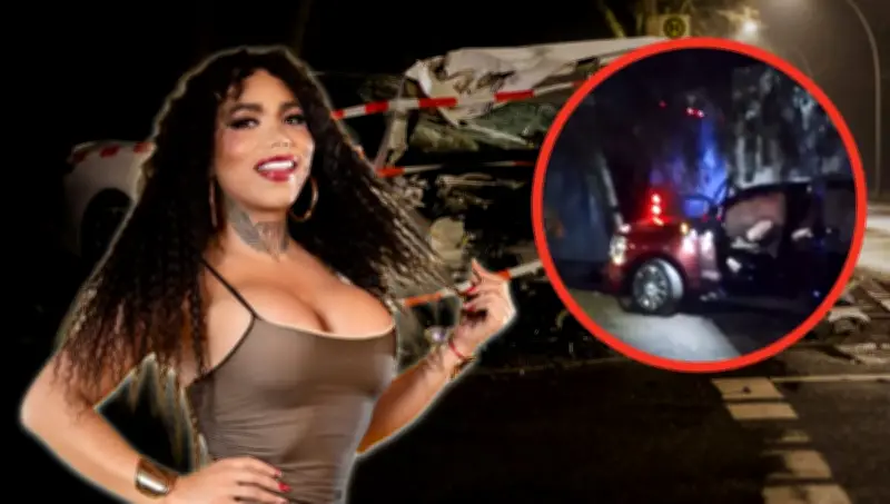 Paolita Suárez sufre accidente auto al chocar contra camión