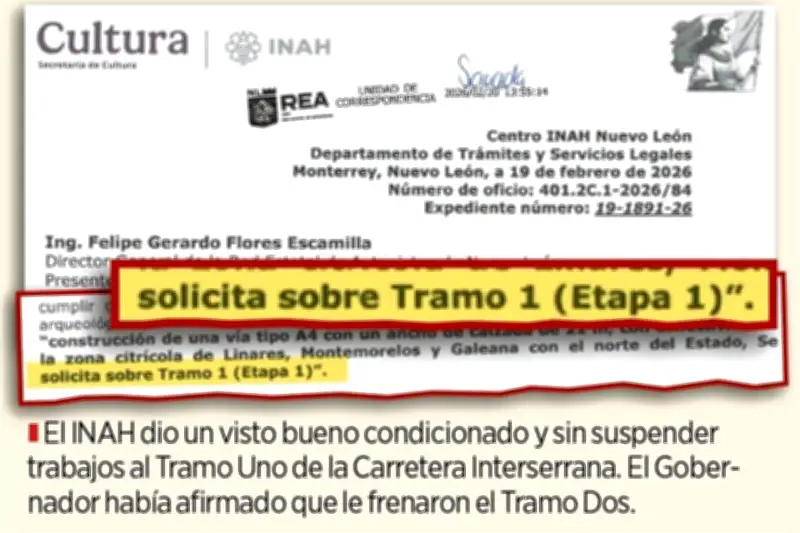 Samuel García se equivoca al criticar a INAH por tramo de la Interserrana