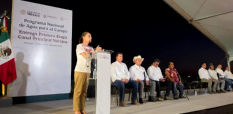 Sheinbaum inaugura primera etapa del Canal de Navojoa en Sonora