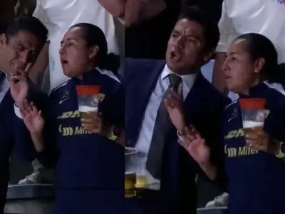 Aficionado trajeado se vuelve viral en Pachuca vs Pumas