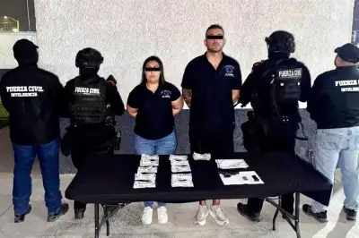Captura Fuerza Civil a pareja con arma y 500 mil en Zuazua