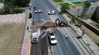 JMAS cierra avenida Venustiano Carranza en Chihuahua por reparaciones