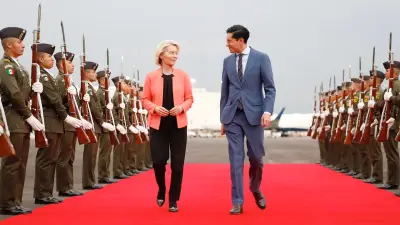 Líderes de UE llegan a México para cumbre con Sheinbaum