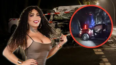 Paolita Suárez sufre accidente auto al chocar contra camión