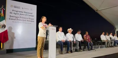 Sheinbaum inaugura primera etapa del Canal de Navojoa en Sonora